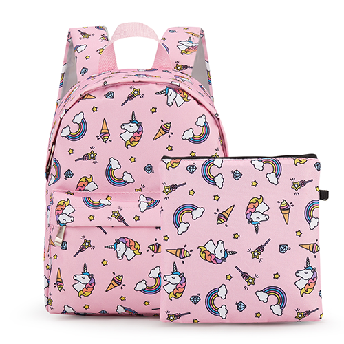 Rainbow Unicorn Children Backpack with Sandwich Bag KC004 - kelvincorp
