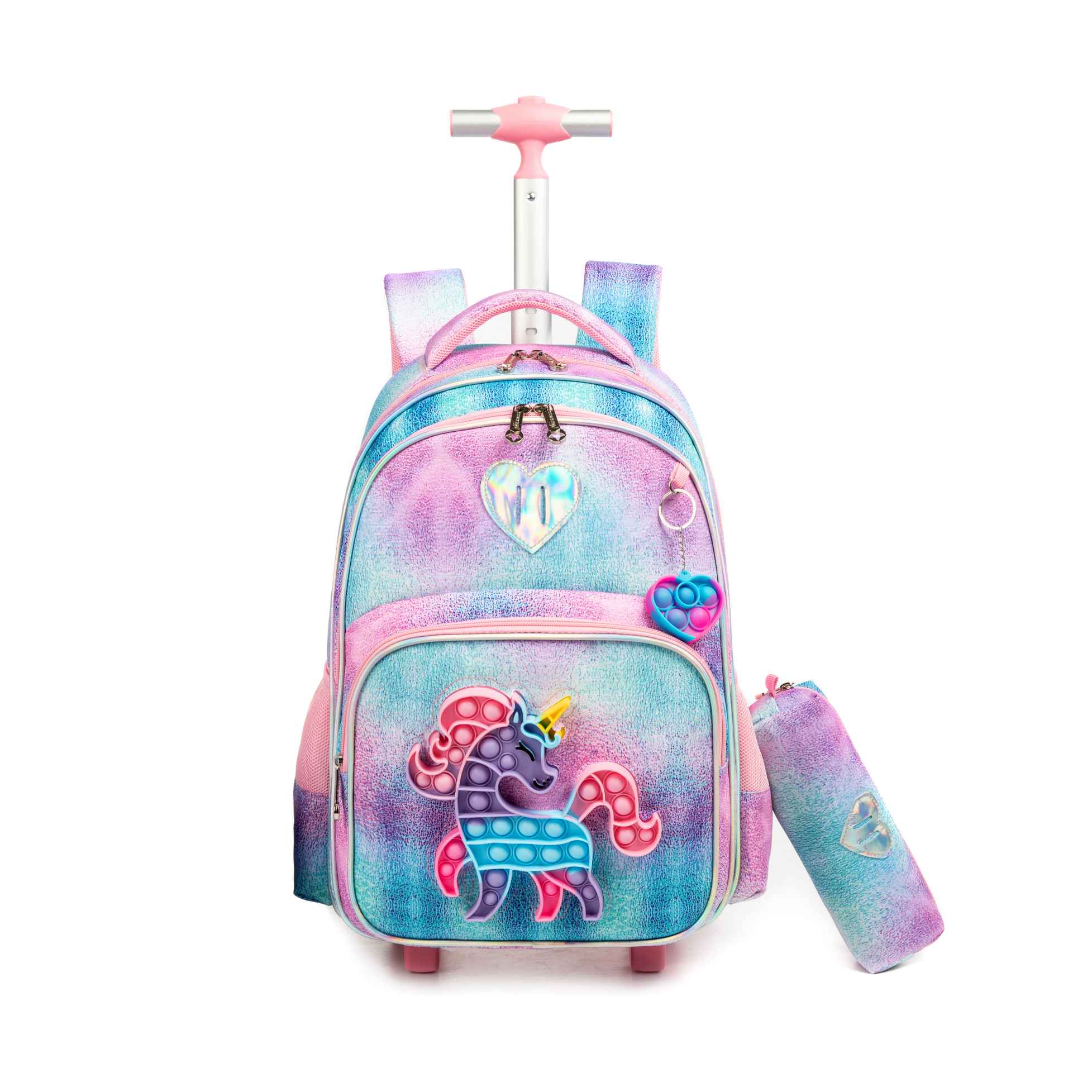 T 3 17 Kids Roller Wheels Bookbag Pink Unicorn 1