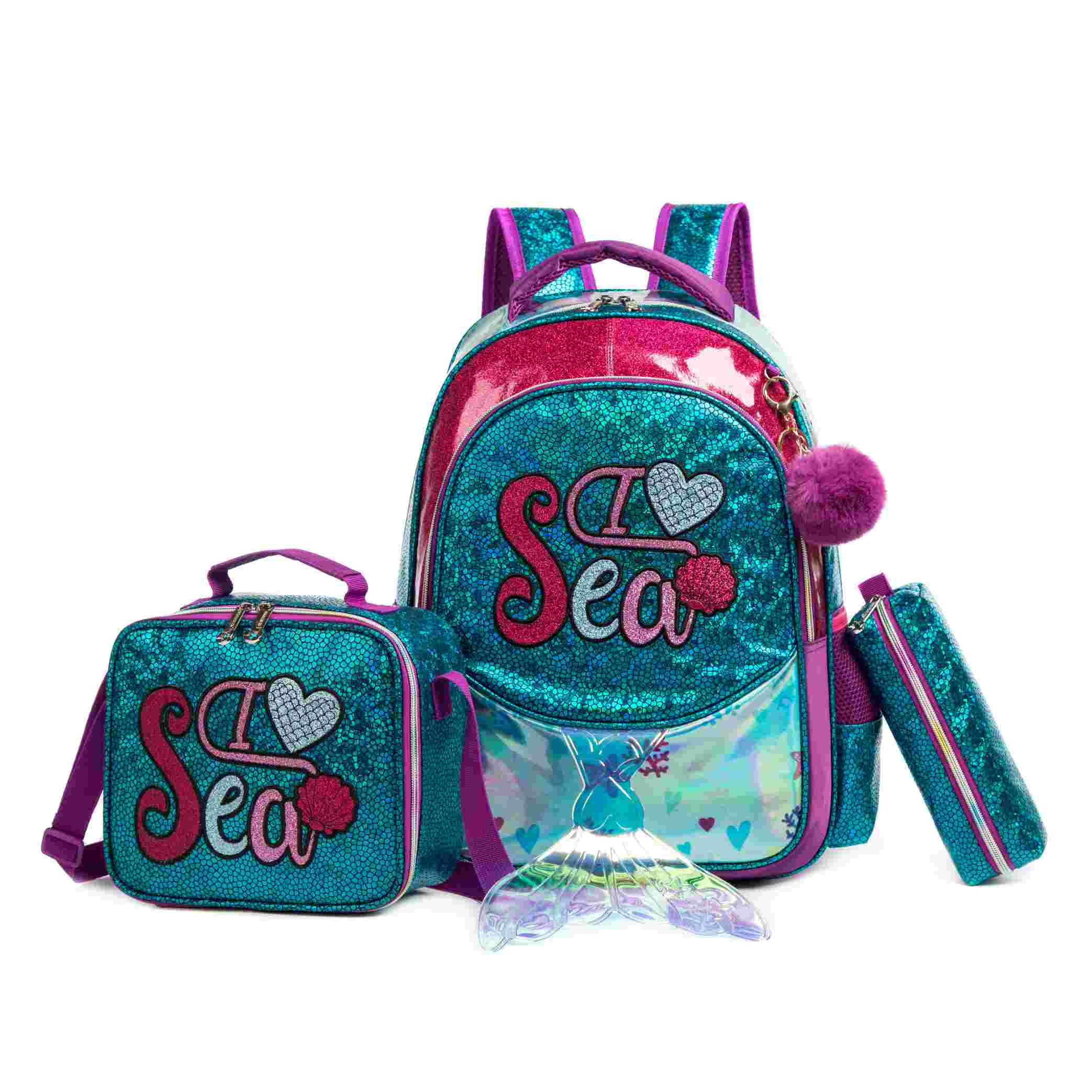  3 Mermaid Style 3PCS Kids Backpacks 2