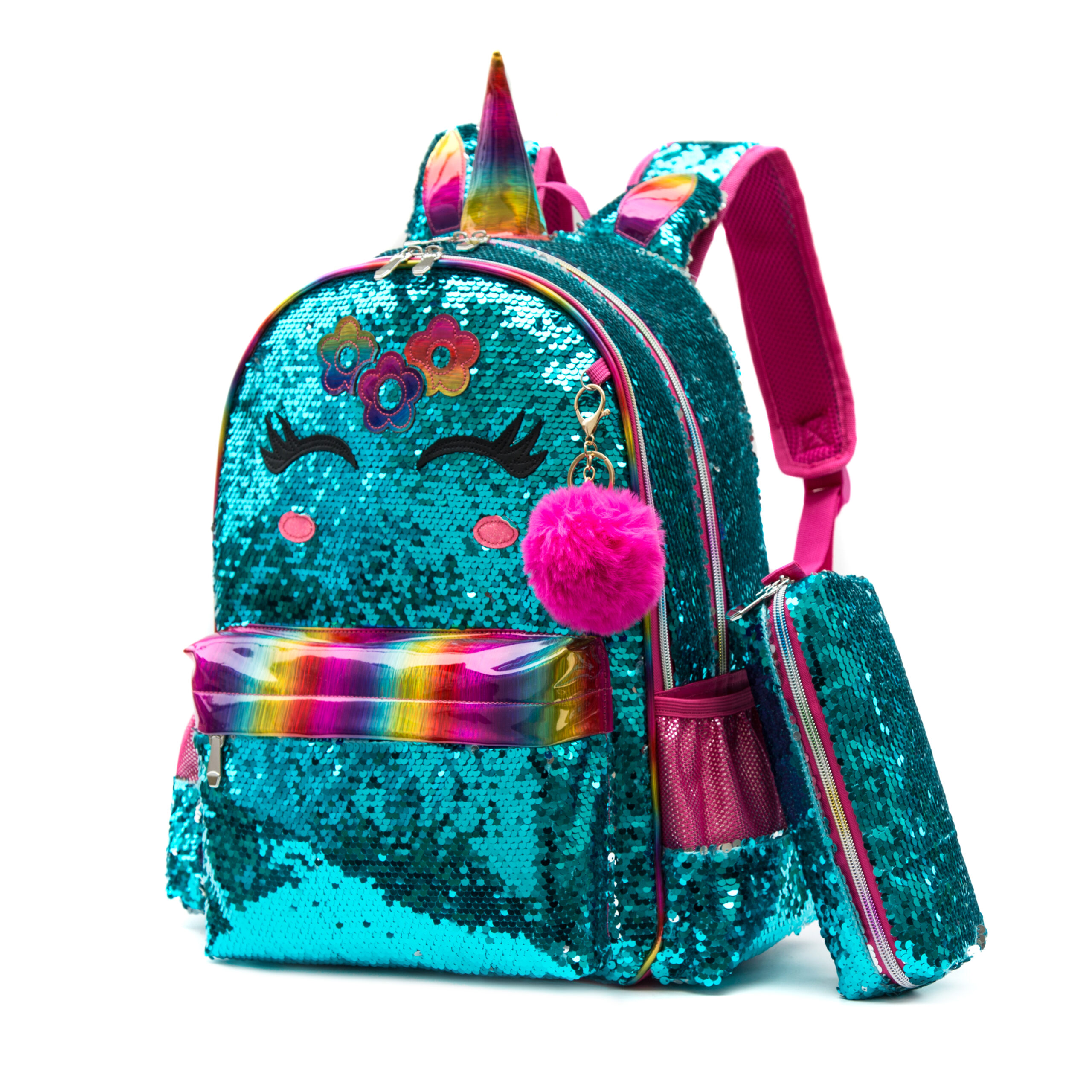  3 Unicorn Backpack with Lunch Box Pencil Case 3 scaled