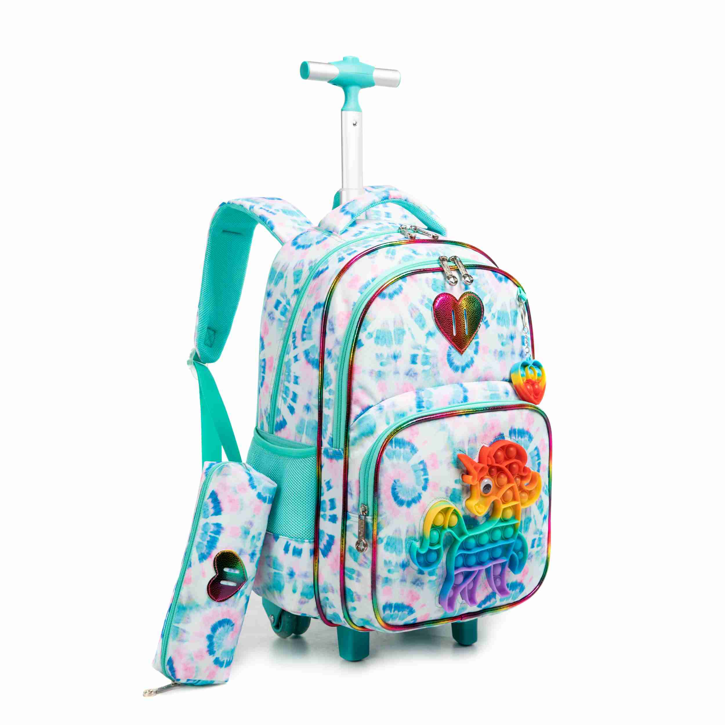 T 3 Kids Rolling Backpack Pop it Fidget Toys 5