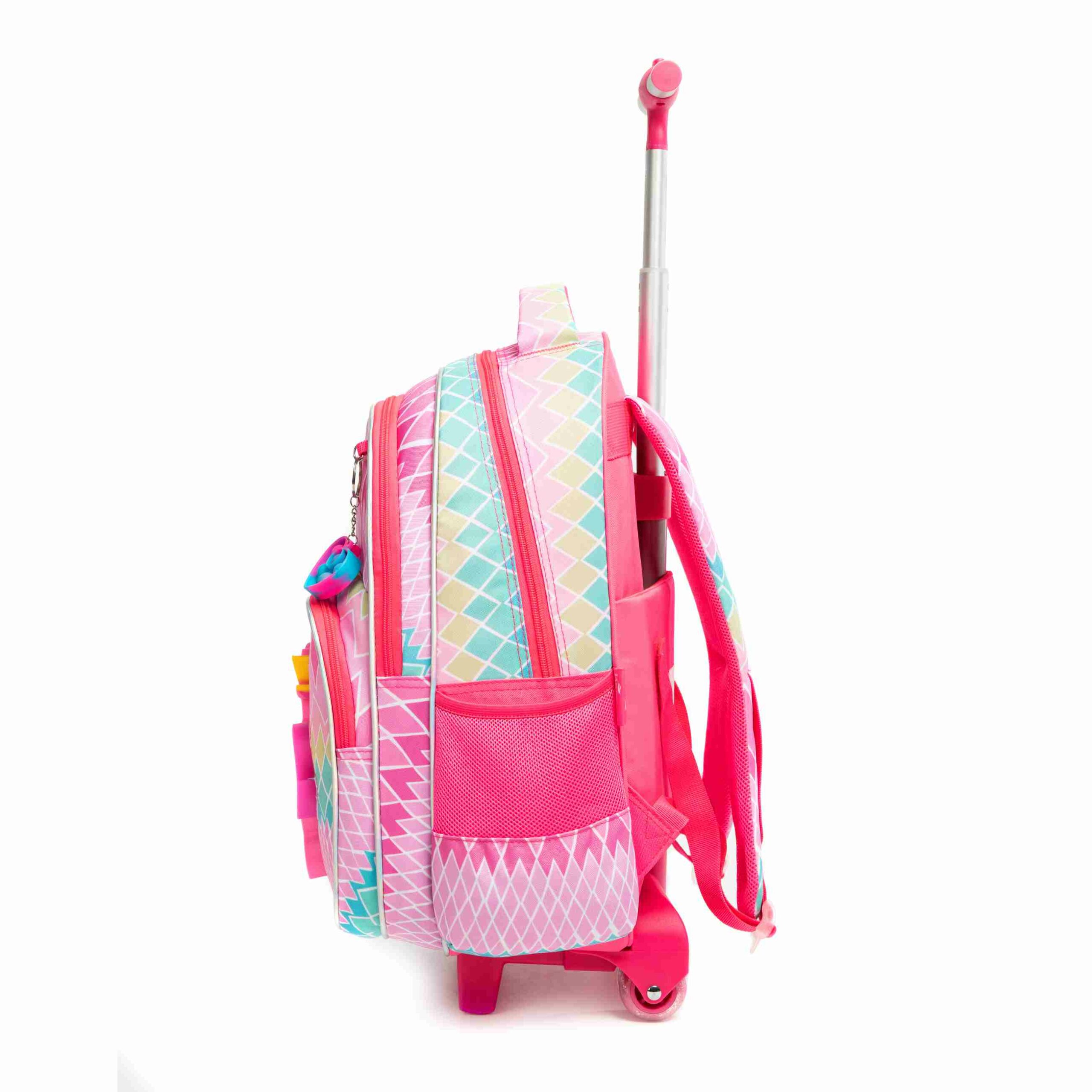 T 3 Cute Unicorn Rolling Backpack with Wheels for Elementary Kids Pink 2 scaled