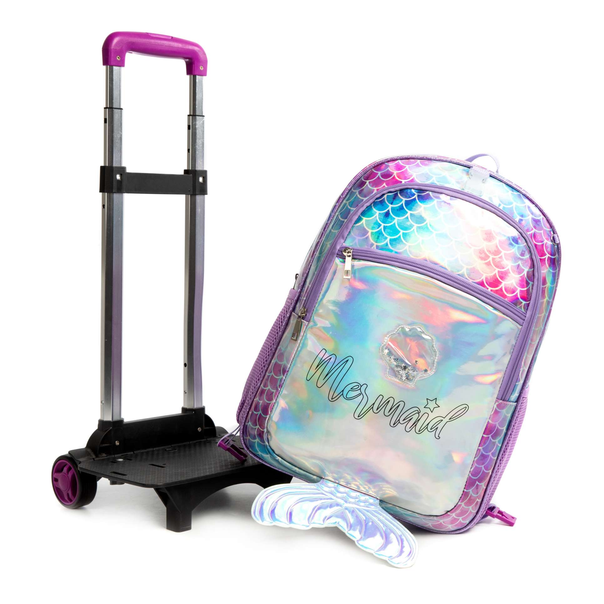 T 3 Mermaid Kids Roller Wheels Bookbag 3PCS 1