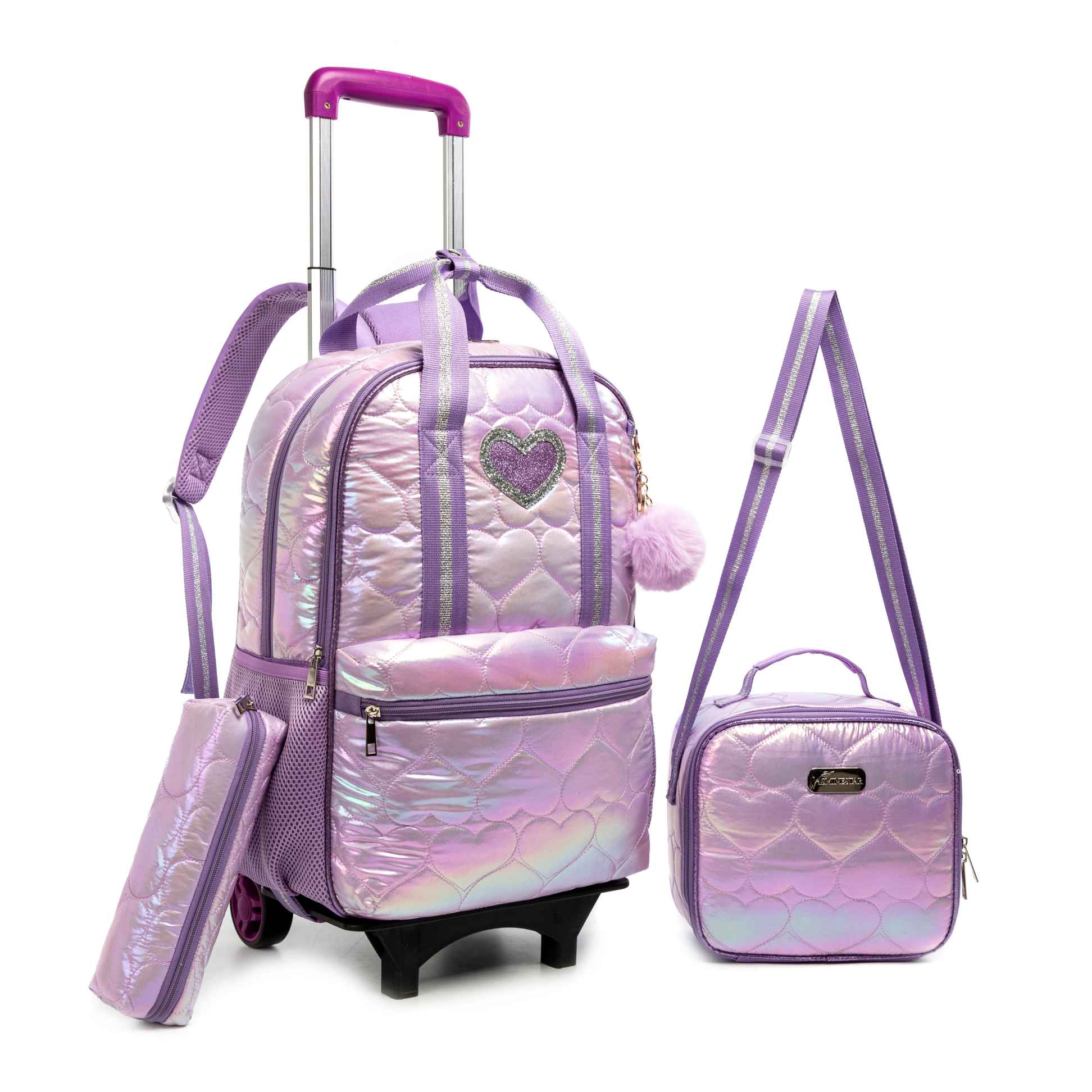 T 3 Rolling Backpack for Girls School Trolley 2