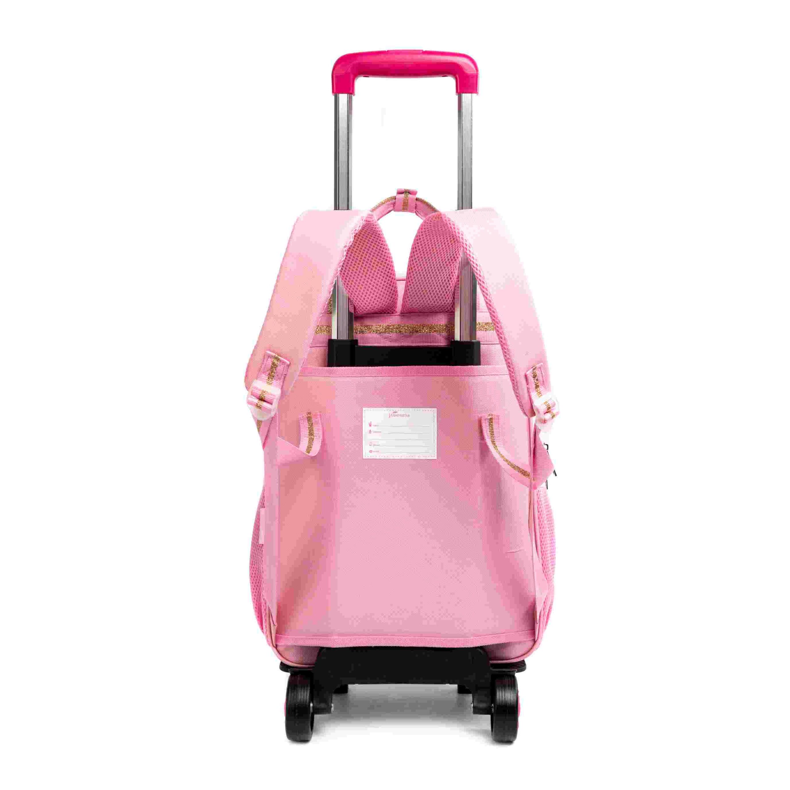 T 3 Girls Pink Rolling Backpack with Wheels 8 scaled