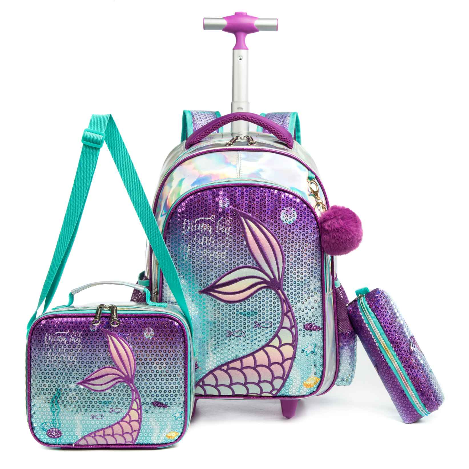 T 3 16 Rolling Backpacks for School Mermaid 1