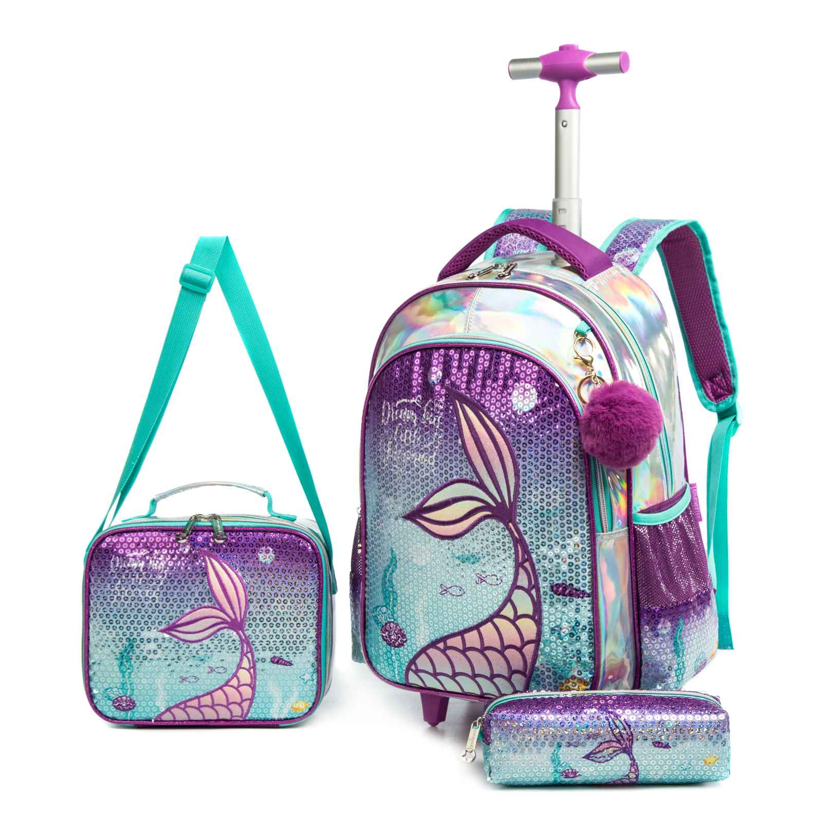 T 3 16 Rolling Backpacks for School Mermaid 4